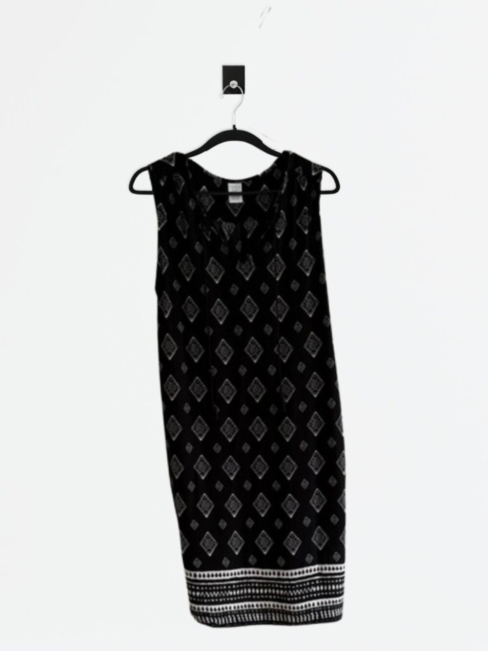 No Boundaries Boho Midi Dress Black White Sleeveless Size XL